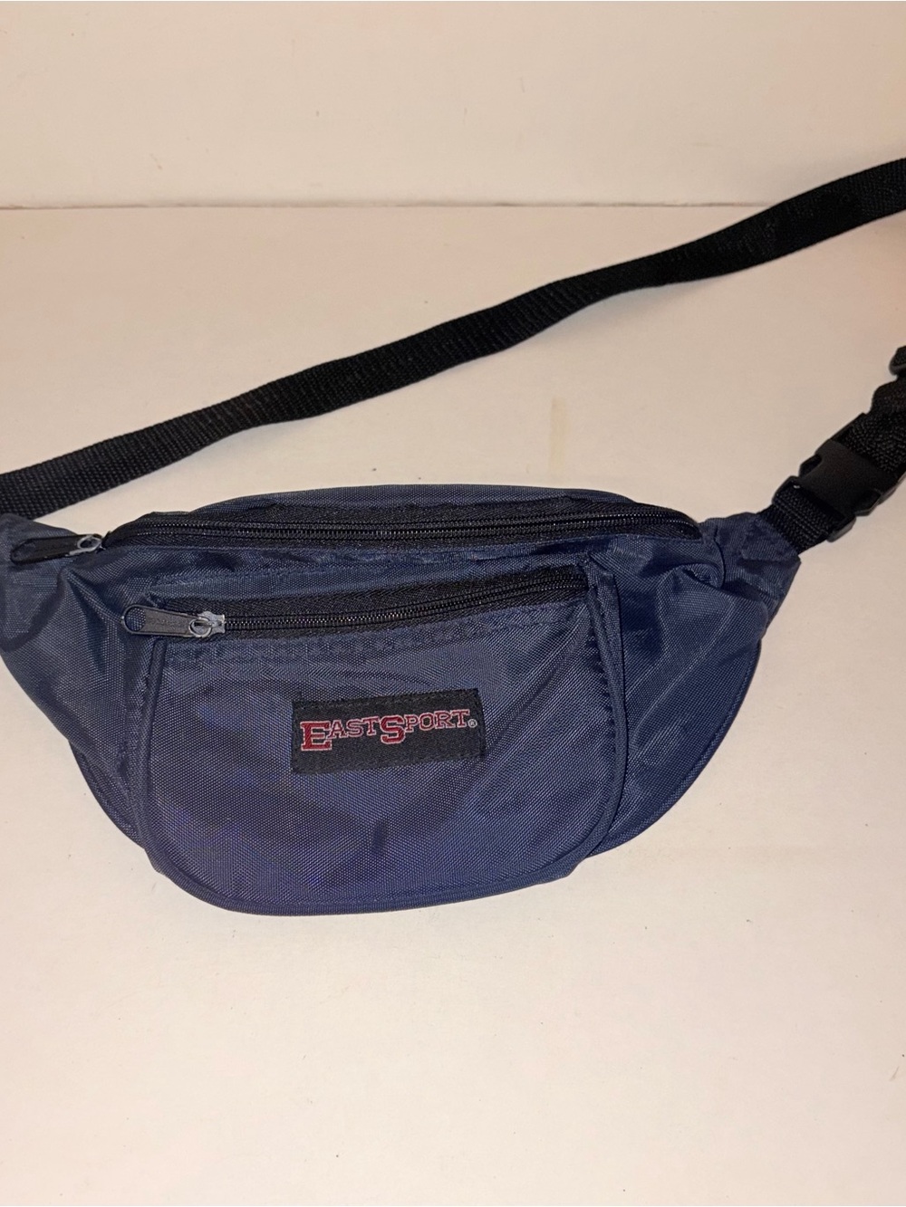 Vintage 90s Navy Blue EastSport 3 Pocket Adjustable Fanny Pack